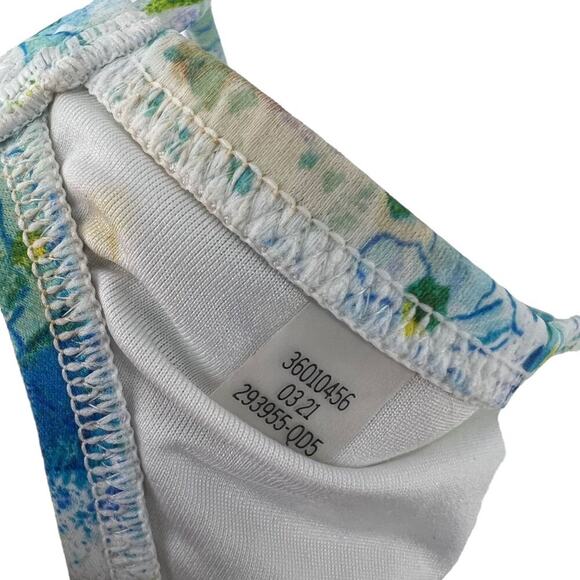 Victorias Secret Blue Green Floral String Bikini Bottom Size XL - Picture 2 of 7